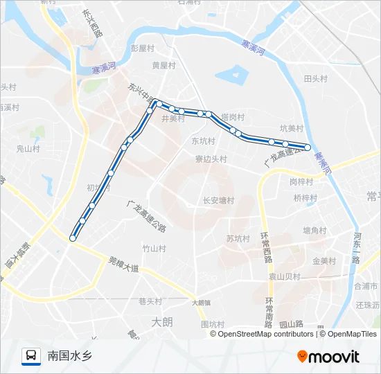 东坑1路 Bus Line Map