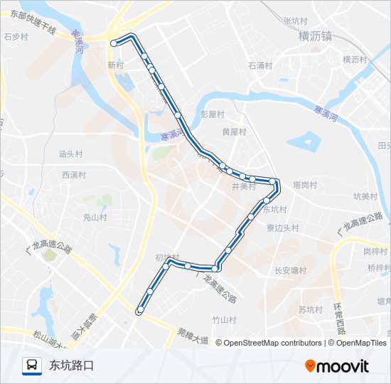 公交东坑3路的线路图