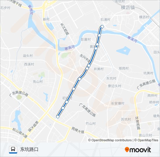 公交东坑5路的线路图