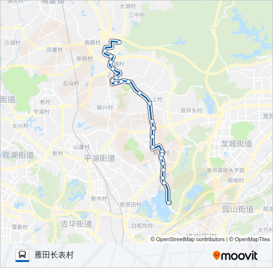 凤岗1路路线 日程 站点和地图 雁田长表村 更新