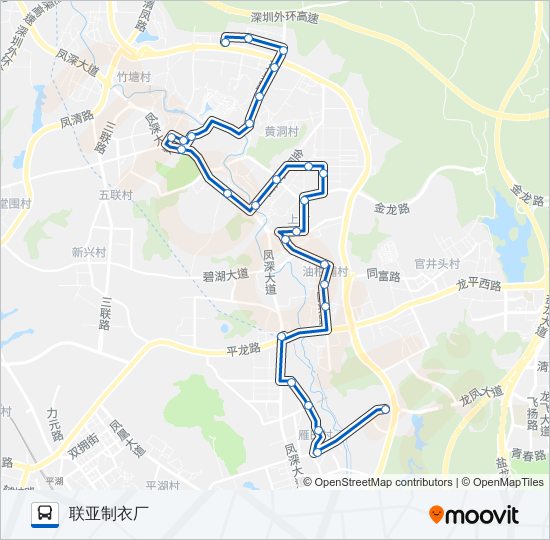 公交凤岗3路的线路图