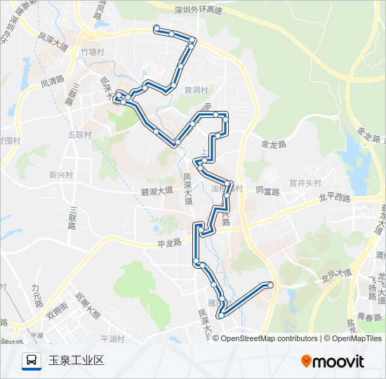 公交凤岗3路的线路图