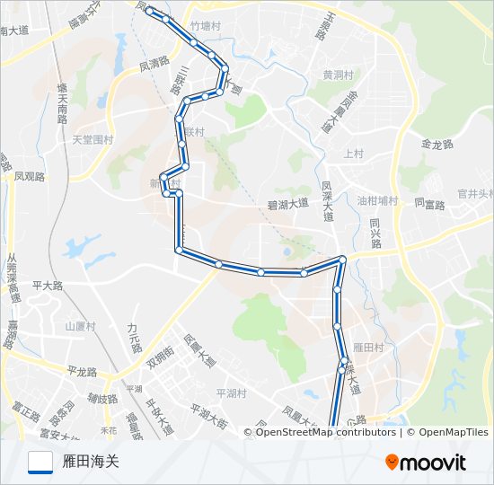 公交凤岗4路的线路图