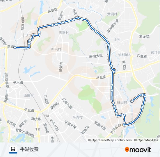 凤岗6路 bus Line Map