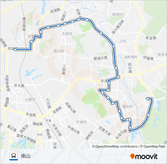 凤岗6路 bus Line Map