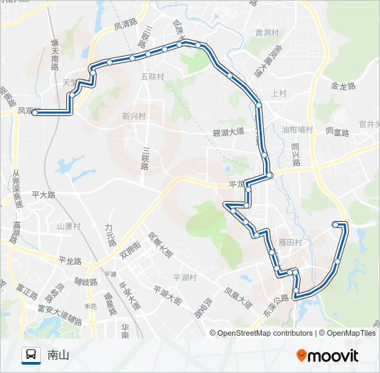 凤岗6路 Bus Line Map