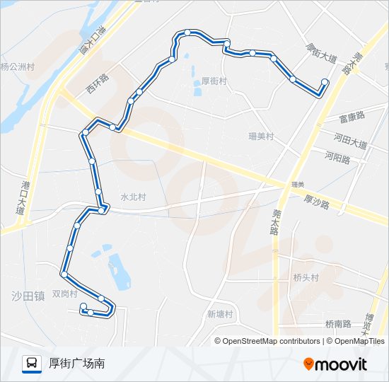 厚街1路 Bus Line Map