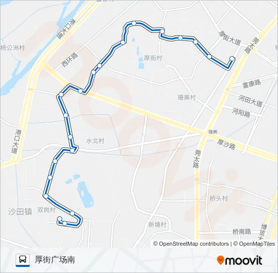 厚街1路 Bus Line Map