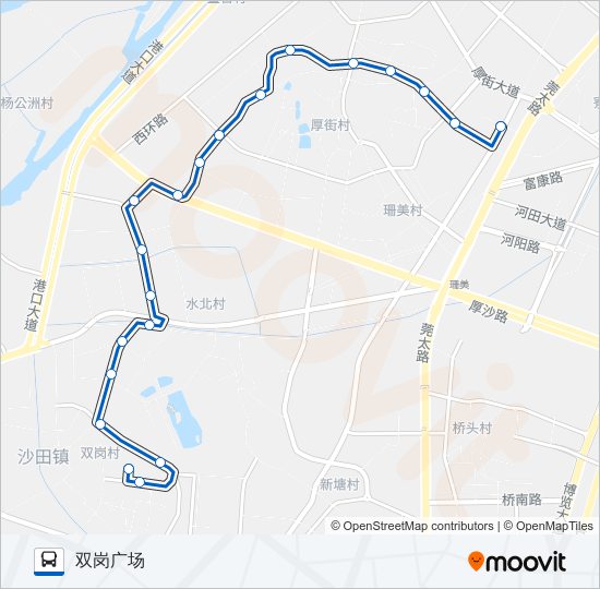 公交厚街1路的线路图