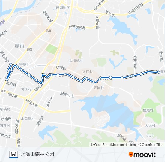 公交厚街5路的线路图