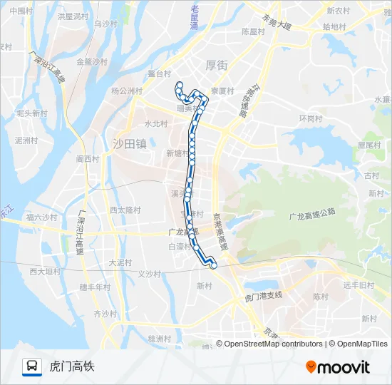 厚街6路 Bus Line Map