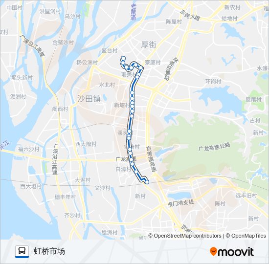 公交厚街6路的线路图