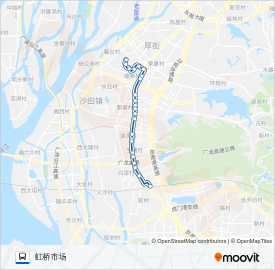 厚街6路 Bus Line Map