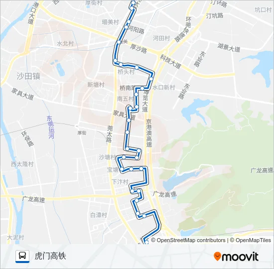 厚街7路 Bus Line Map