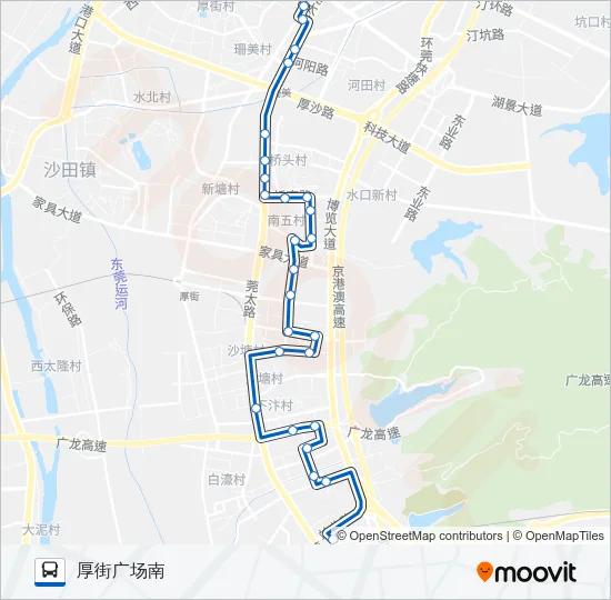 厚街7路 Bus Line Map