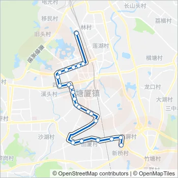 塘厦1路 Bus Line Map
