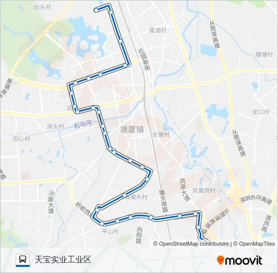 塘厦1路 Bus Line Map