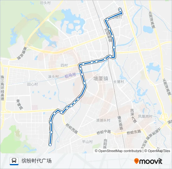 公交塘厦5路的线路图
