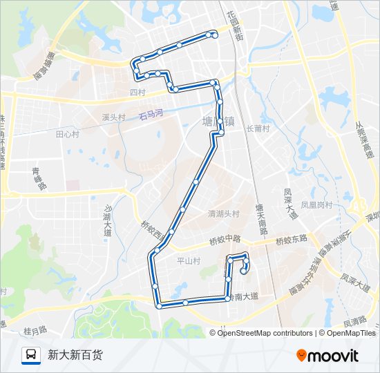 公交塘厦6路的线路图