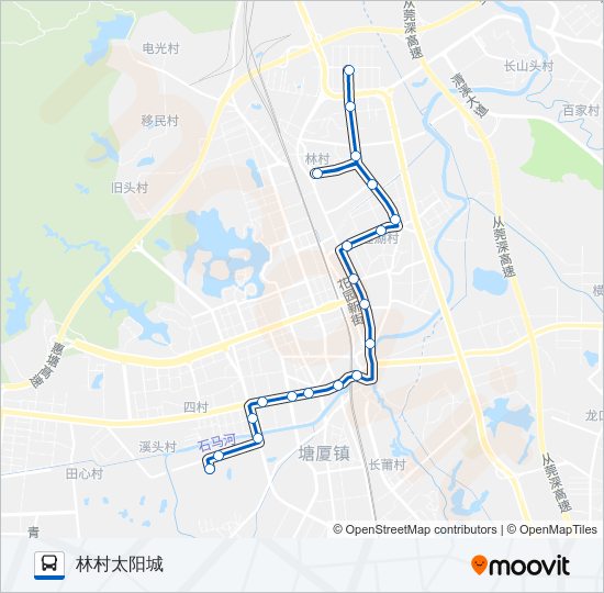 塘厦8路 bus Line Map