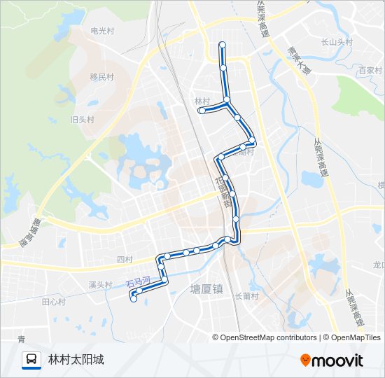 塘厦8路 Bus Line Map