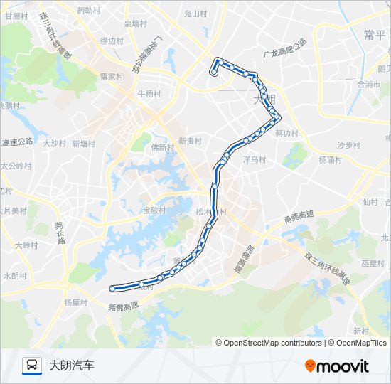 大朗1路 bus Line Map