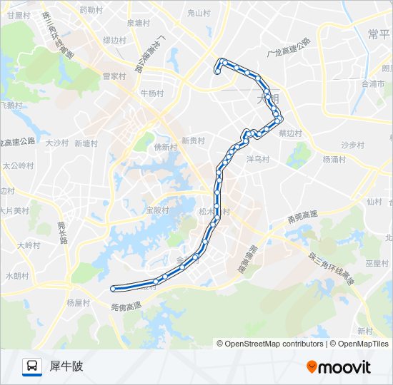 大朗1路 bus Line Map