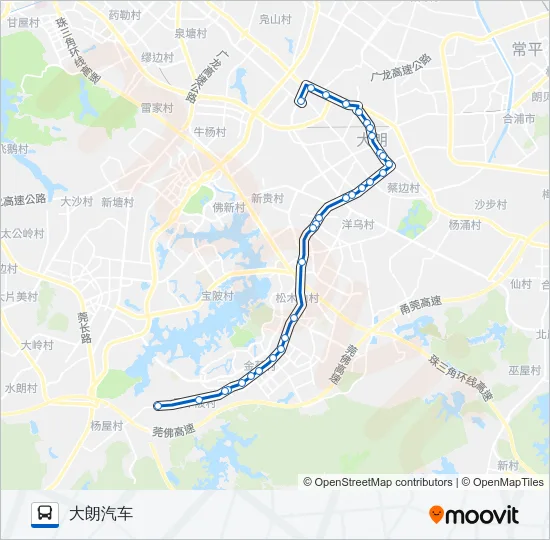 大朗1路 Bus Line Map