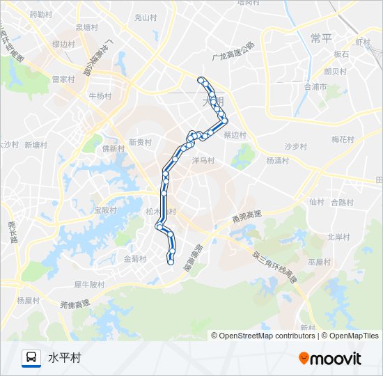 公交大朗2路的线路图