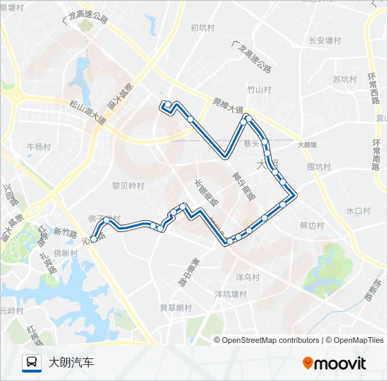 大朗3路 Bus Line Map