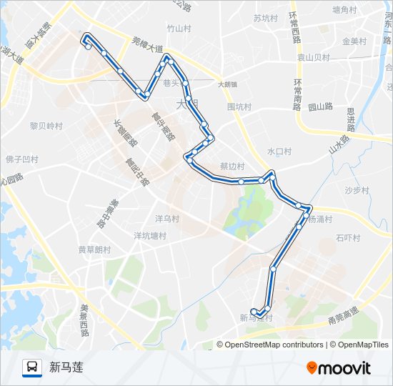 大朗5路 bus Line Map