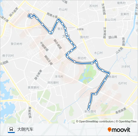 大朗5路 Bus Line Map