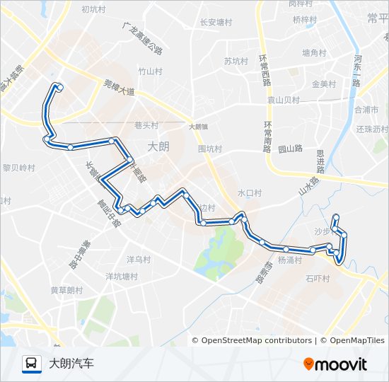 大朗6路 bus Line Map