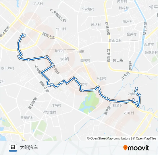 大朗6路 Bus Line Map