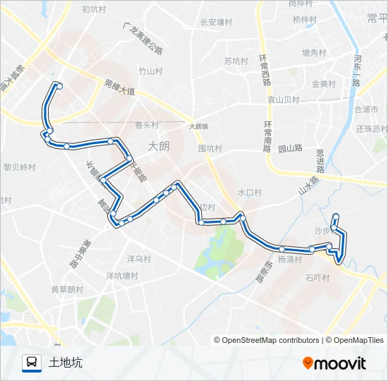 大朗6路 Bus Line Map