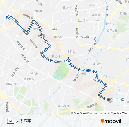 大朗8路 Bus Line Map