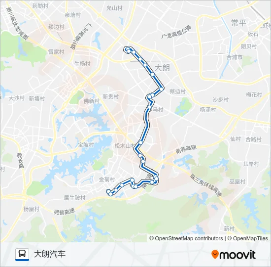 大朗9路 Bus Line Map