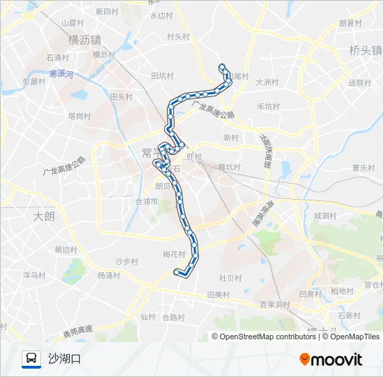 公交常平1路的线路图