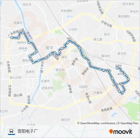 常平3路 Bus Line Map