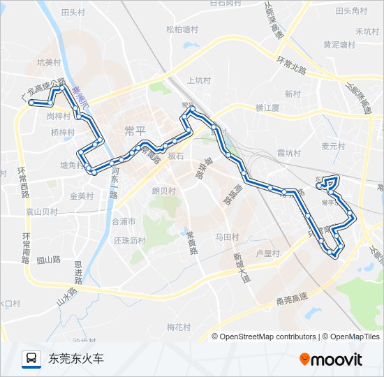 公交常平3路的线路图