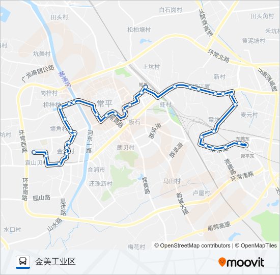 公交常平4路的线路图