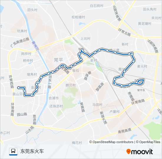 公交常平4路的线路图