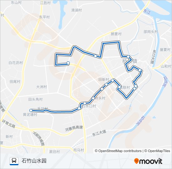 公交桥头1路的线路图