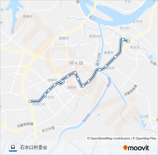 公交桥头8路的线路图