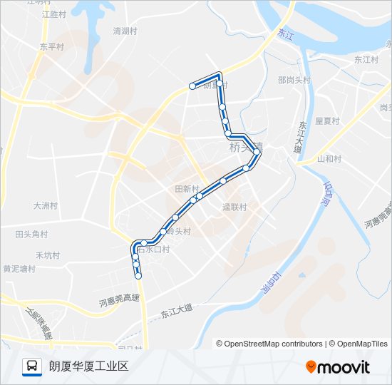 桥头四路 bus Line Map