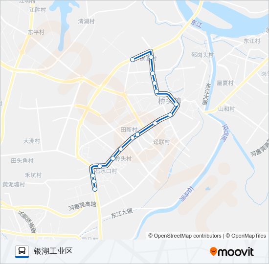 桥头四路 bus Line Map