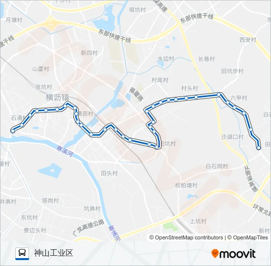 公交横沥2路的线路图