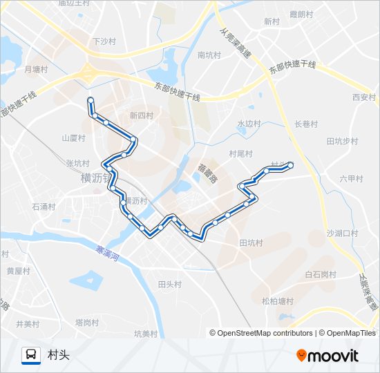 公交横沥3路的线路图