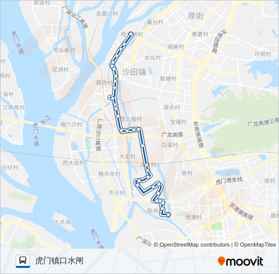 公交沙田3路的线路图