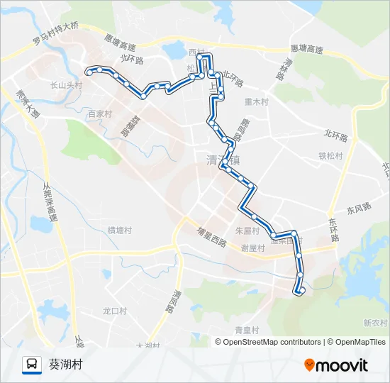 清溪1路 Bus Line Map